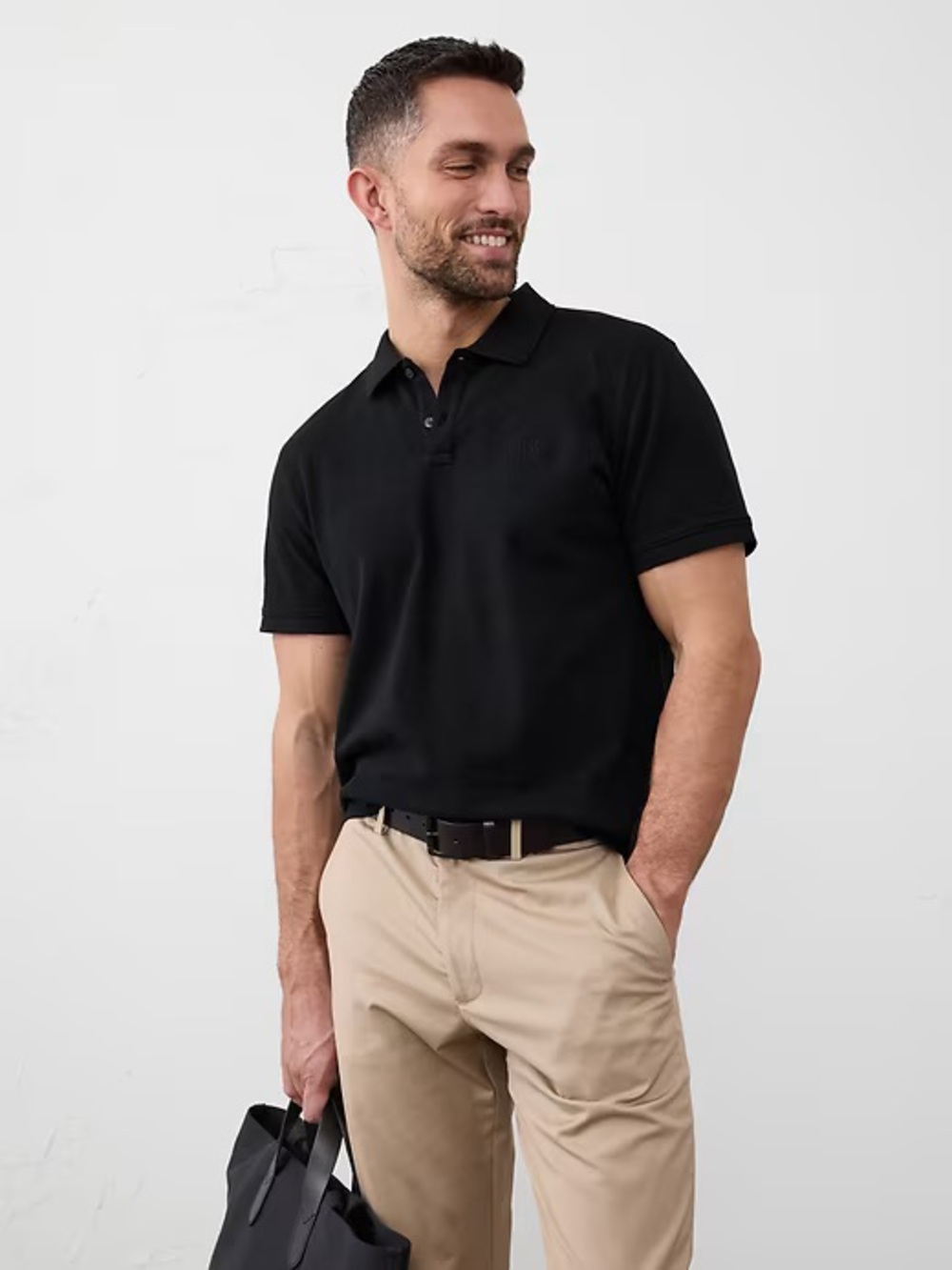 Banana Republic Black Pique Polo